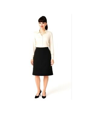 VINTAGE LARRY LEVINE Black Skirt,Knee Length, Size 14